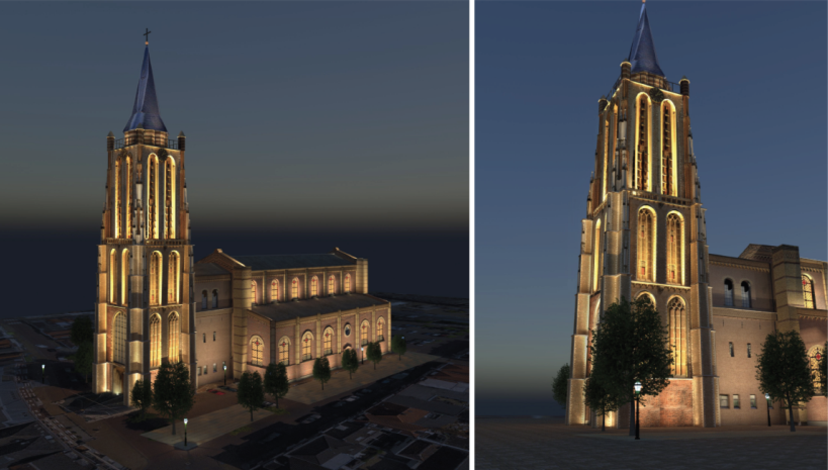 Lichtontwerp grote toren en kerk Gorinchem