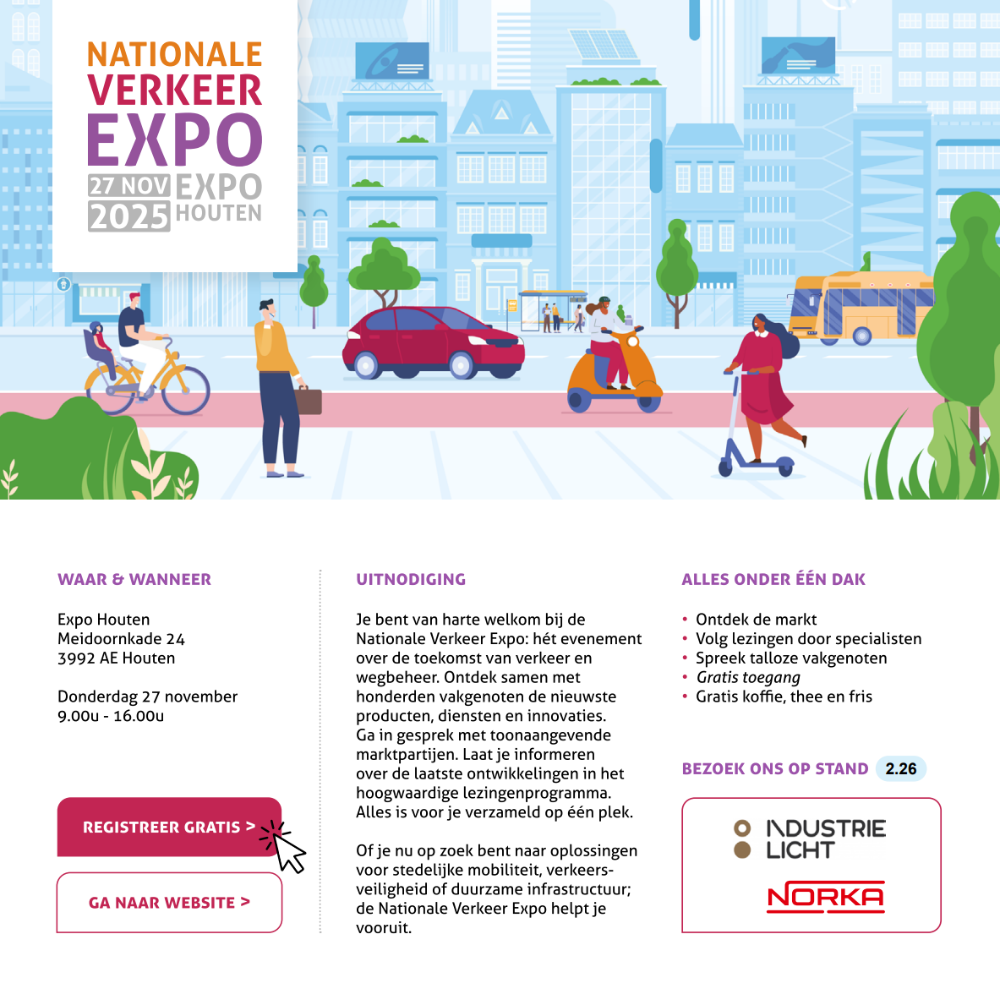 Aankondiging Nationale Verkeer Expo met Industrielicht en Norka