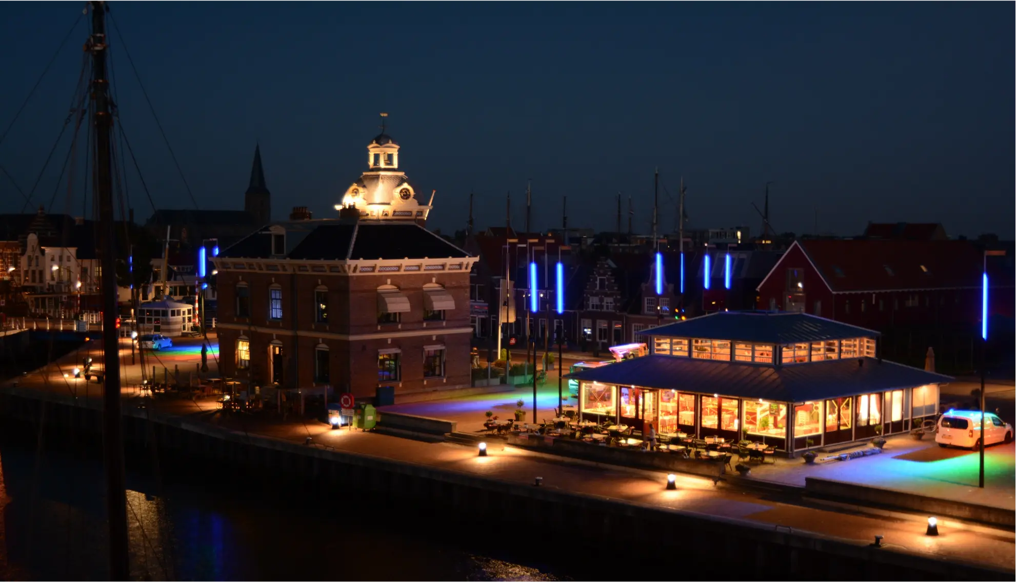 Verlichting binnenhaven Harlingen