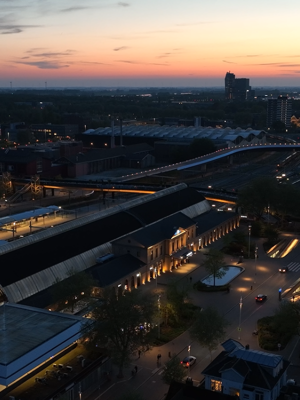 Gevelverlichting stationsgebouw Zwolle