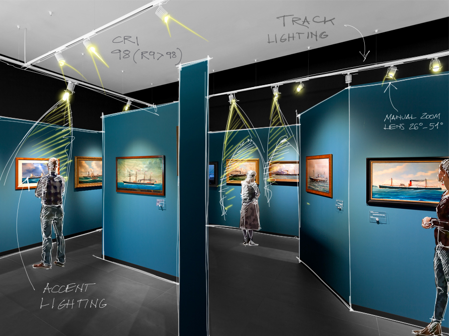 Museumverlichting schets